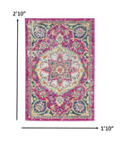 2’ x 3’ Pink and Ivory Medallion Scatter Rug