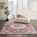 8’ x 10’ Pink and Ivory Medallion Area Rug