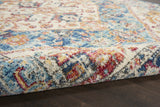 2’ x 3’ Ivory and Light Blue Distressed Scatter Rug