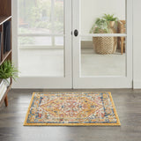 2’ x 3’ Ivory and Yellow Center Medallion Scatter Rug