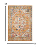 8’ x 10’ Ivory and Yellow Center Medallion Area Rug