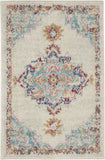 2’ x 3’ Gray Distressed Medallion Scatter Rug