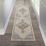 2’ x 6’ Gray Distressed Medallion Runner Rug