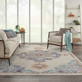 8’ x 10’ Gray Distressed Medallion Area Rug