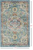 2’ x 3’ Light Blue and Ivory Distressed Scatter Rug