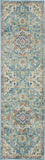 2’ x 6’ Light Blue and Ivory Distressed Runner Rug