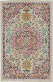 2’ x 3’ Ivory and Pink Medallion Scatter Rug