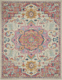 8’ x 10’ Ivory and Pink Medallion Area Rug