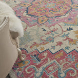 8’ x 10’ Ivory and Pink Medallion Area Rug