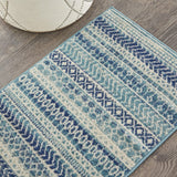 2’ x 3’ Navy Blue Ornate Stripes Scatter Rug