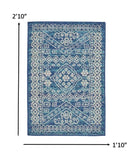 2’ x 3’ Navy Blue and Ivory Persian Motifs Scatter Rug