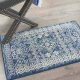 2’ x 3’ Navy Blue and Ivory Persian Motifs Scatter Rug