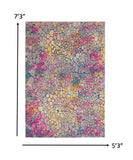 5’ x 7’ Yellow and Pink Coral Reef Area Rug