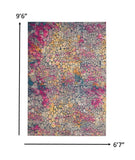 7’ x 10’ Yellow and Pink Coral Reef Area Rug