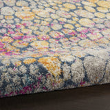 8’ Round Yellow and Pink Coral Reef Area Rug