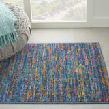 2’ x 3’ Blue Distressed Striations Scatter Rug