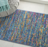 2’ x 3’ Blue Distressed Striations Scatter Rug