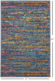 2’ x 3’ Blue Distressed Striations Scatter Rug