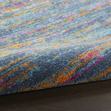 2’ x 6’ Blue Distressed Striations Runner Rug