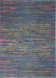 4’ x 6’ Blue Distressed Striations Area Rug