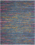 7’ x 10’ Blue Distressed Striations Area Rug