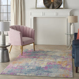 4’ x 6’ Ivory and Multi Abstract Area Rug