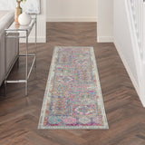 2’ x 6’ Gray Distressed Ornamental Runner Rug