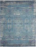 7’ x 10’ Blue Distressed Medallion Area Rug