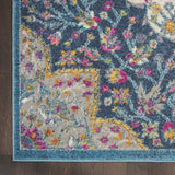 2’ x 3’ Blue and Pink Medallion Scatter Rug