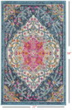 2’ x 3’ Blue and Pink Medallion Scatter Rug