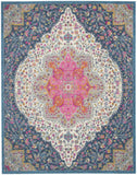 8’ x 10’ Blue and Pink Medallion Area Rug