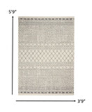 4’ x 6’ Ivory and Gray Geometric Area Rug