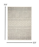 5’ x 7’ Ivory and Gray Geometric Area Rug