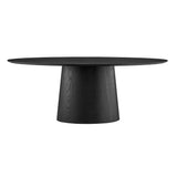 Deodat 79-inch Oval Table in Matte Black