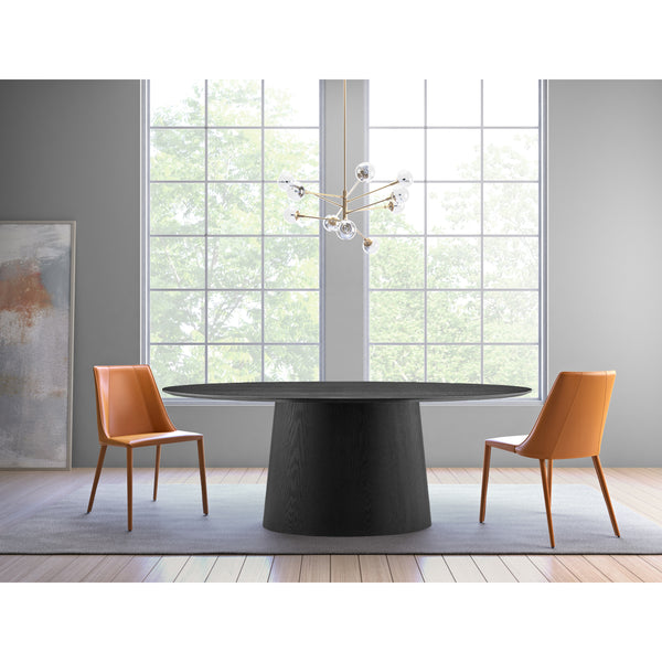 Deodat 79-inch Oval Table in Matte Black