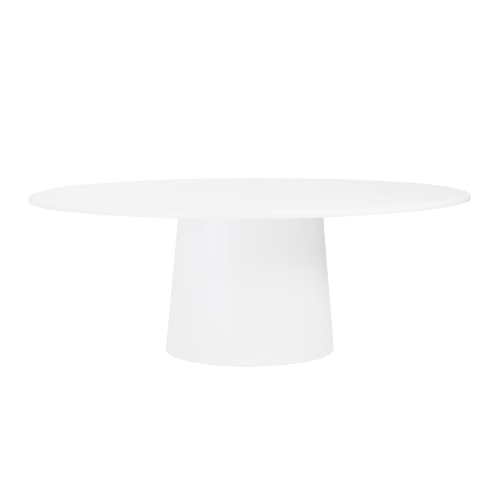 Deodat 79-inch Oval Dining Table in Matte White