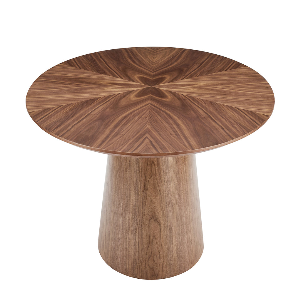 Deodat 79" Oval Dining Table in American Walnut in Star Pattern