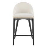 Baruch Counter Stool in Beige with Matte Black Legs - Set of 1