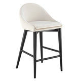 Baruch Counter Stool in Beige with Matte Black Legs - Set of 1