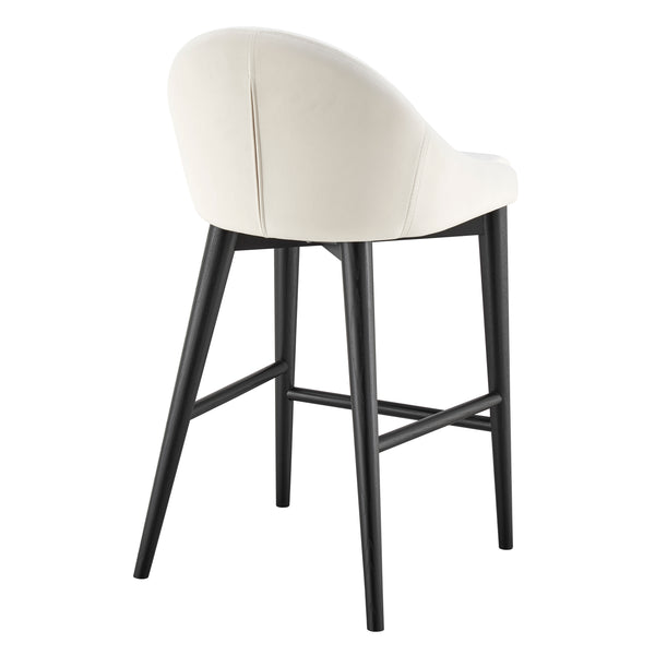 Baruch Counter Stool in Beige with Matte Black Legs - Set of 1