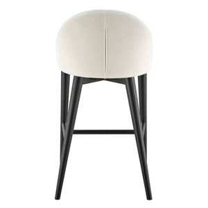 Baruch Counter Stool in Beige with Matte Black Legs - Set of 1