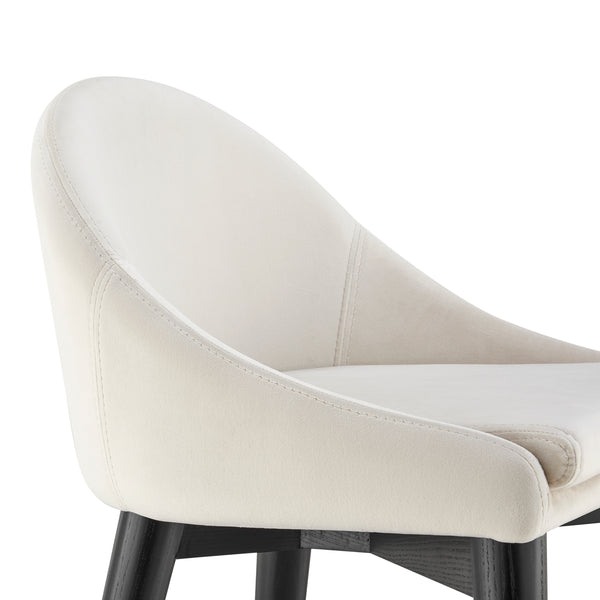 Baruch Counter Stool in Beige with Matte Black Legs - Set of 1