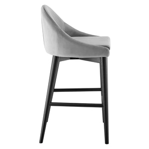 Baruch Counter Stool in Gray with Matte Black Legs - Set of 1