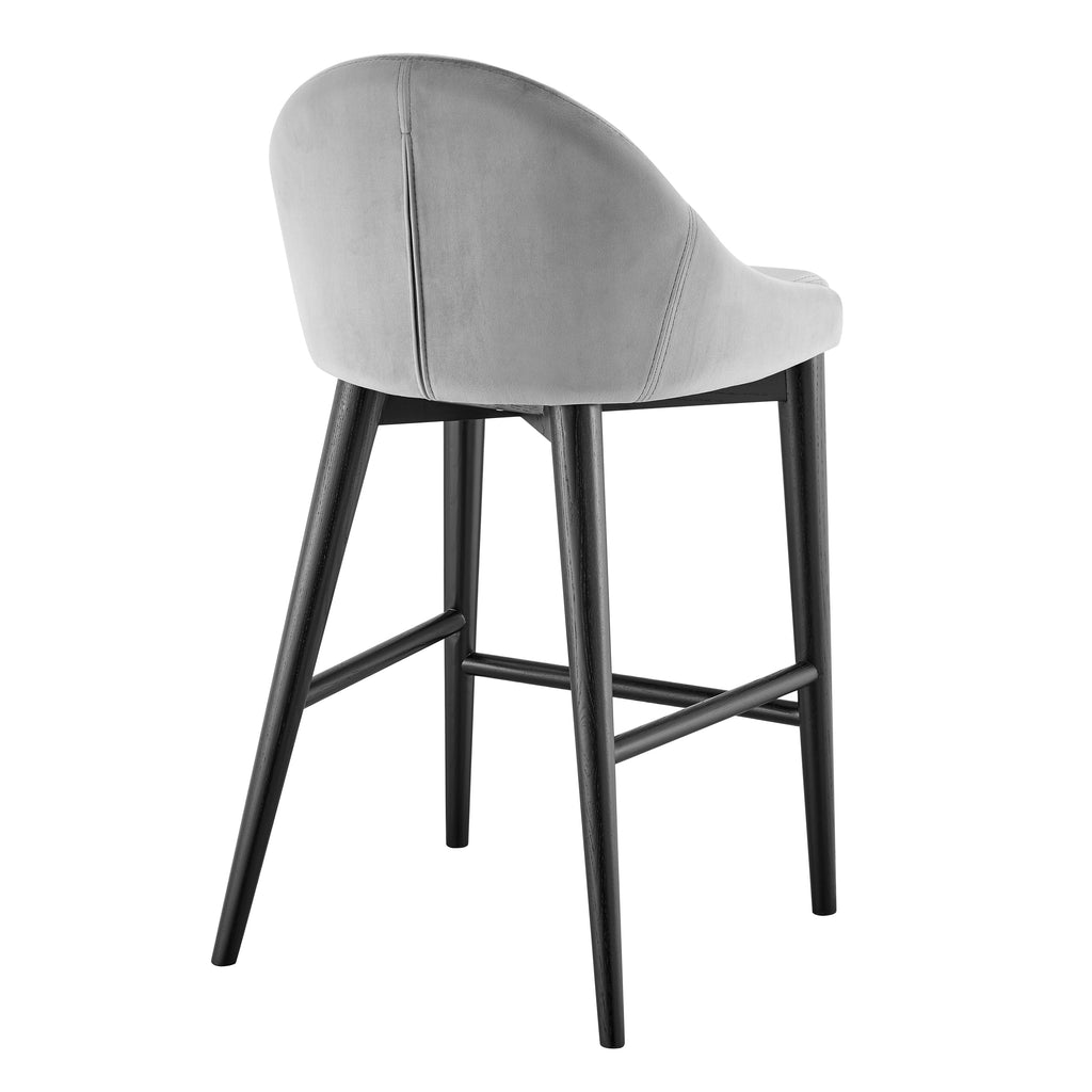 Baruch Counter Stool in Gray with Matte Black Legs - Set of 1