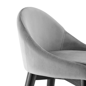 Baruch Counter Stool in Gray with Matte Black Legs - Set of 1