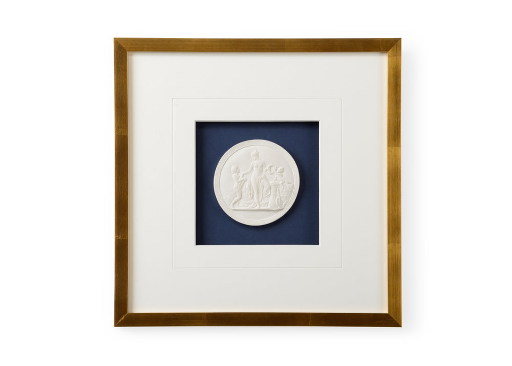 Intaglios Framed Shadow Box Art - Elegant 8 Ply Mat with Gold Leaf Frame and Glass Covering