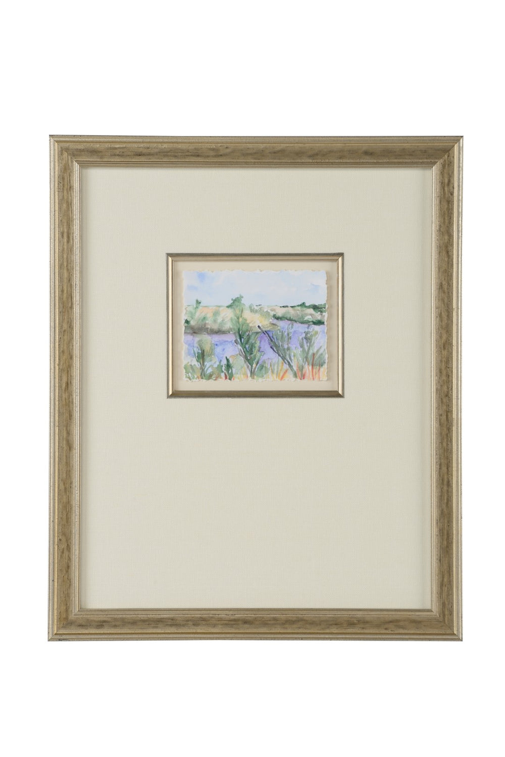 Views of South France I - Stunning Giclee Print Framed in Elegant Silver Leaf with Linen Matting