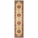 2’ x 8’ Gold and Orage Floral MedallionRunner Rug