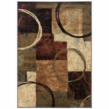 Brown and Black Abstract Geometric Scatter Rug