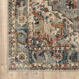 7’ x 9’ Gray and Rust Distressed Medallion Area Rug